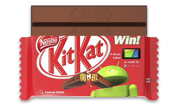 Android nkyy Nestlen KitKat-suklaalevyiss